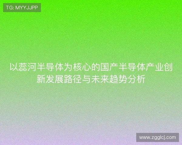 以蕊河半导体为核心的国产半导体产业创新发展路径与未来趋势分析 以蕊河半导体为核心的国产半导体产业创新发展路径与未来趋势分析